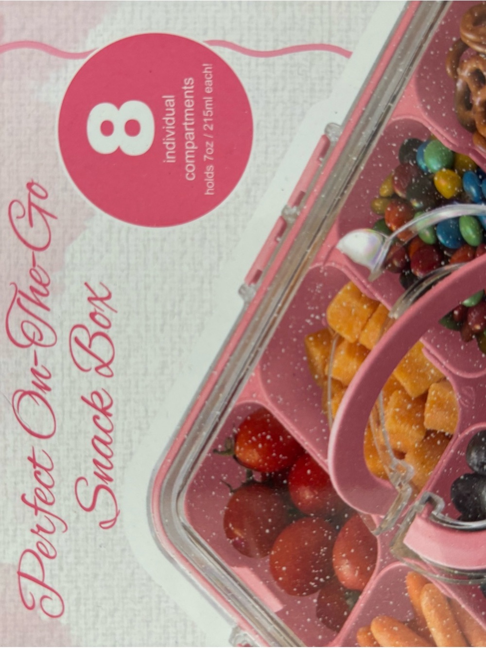 CWC Pink 8-Compartment Snack Box - Perfect On-The-Go Organizer - Picture 7 of 12